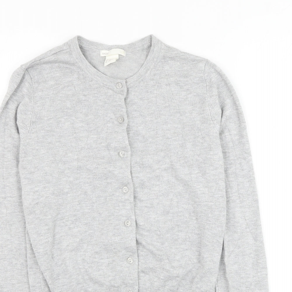 H&M Womens Grey Round Neck Viscose Cardigan Jumper Size XS