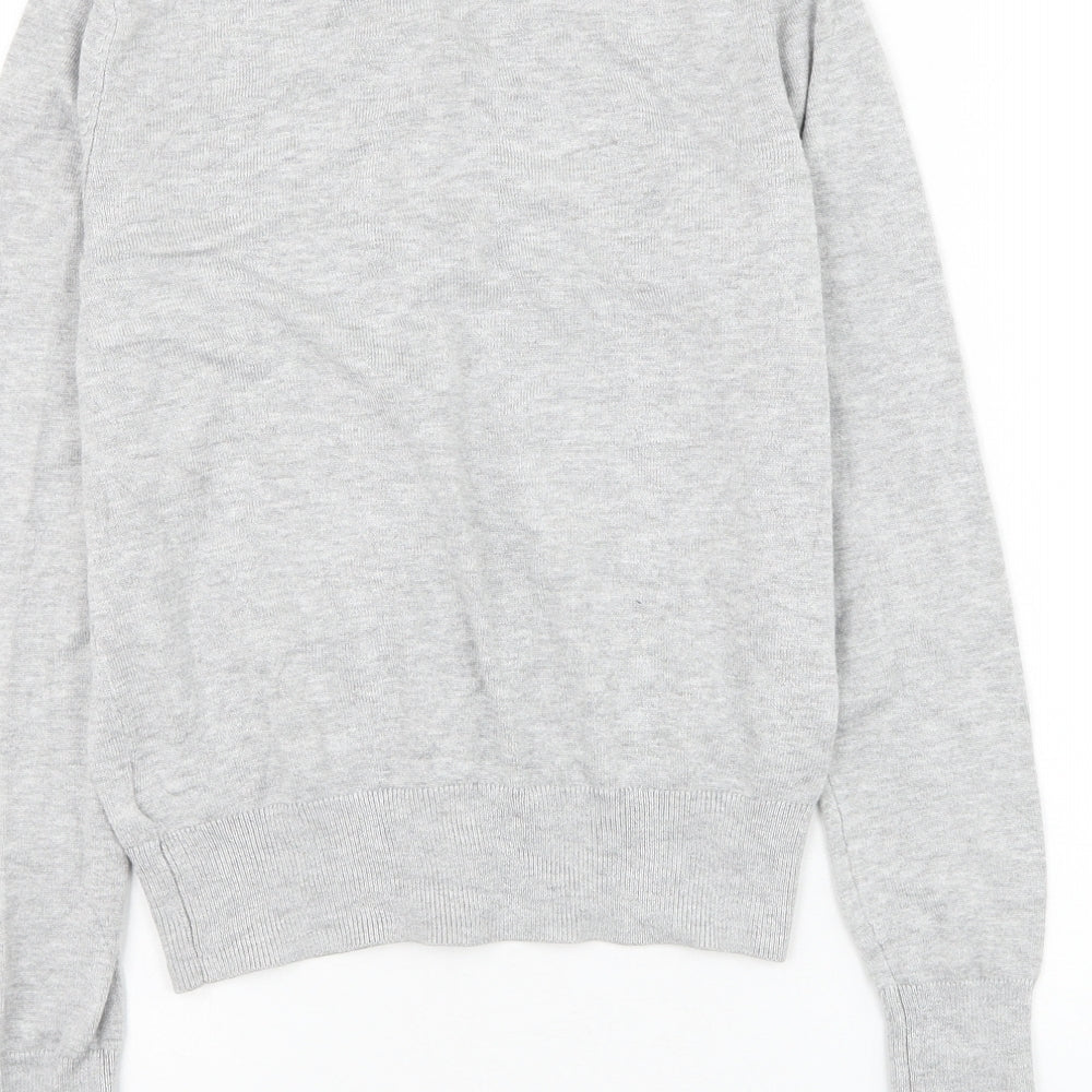 H&M Womens Grey Round Neck Viscose Cardigan Jumper Size XS