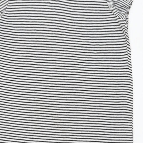 George Womens White Striped Polyester T-Shirt Dress Size 18 Round Neck Pullover
