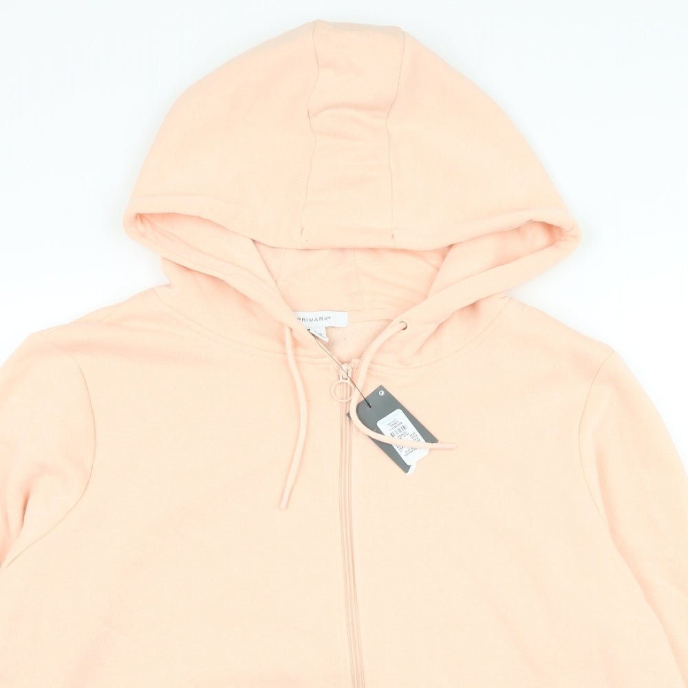 Primark Womens Pink Cotton Full Zip Hoodie Size 22 Zip