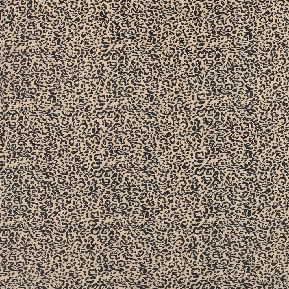 Papaya Womens Brown Animal Print Polyester Basic T-Shirt Size L Round Neck