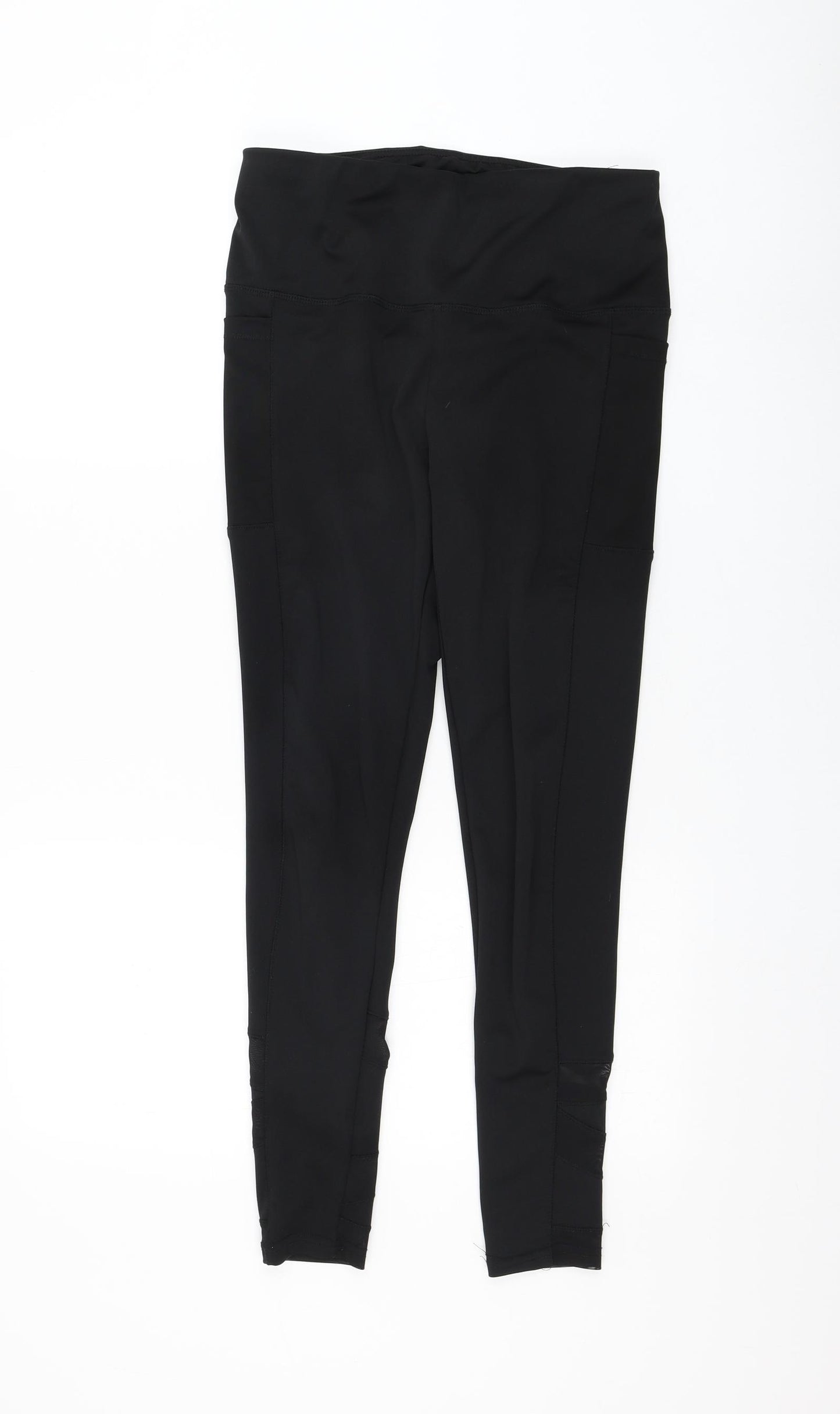 Shosho Womens Black Polyester Compression Leggings Size L L27 in Regular Pullover