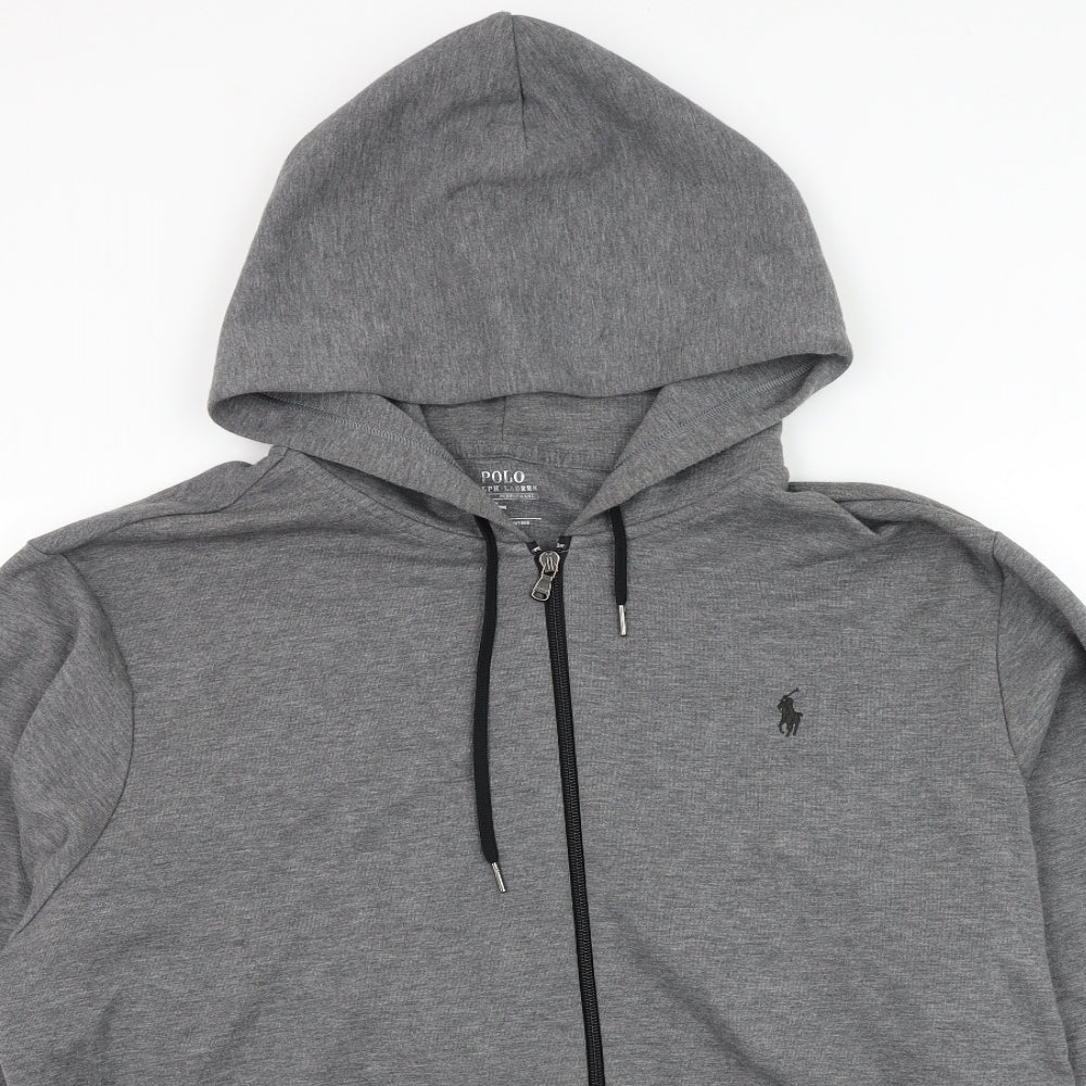 Ralph Lauren Mens Grey Polyester Full Zip Hoodie Size 2XL