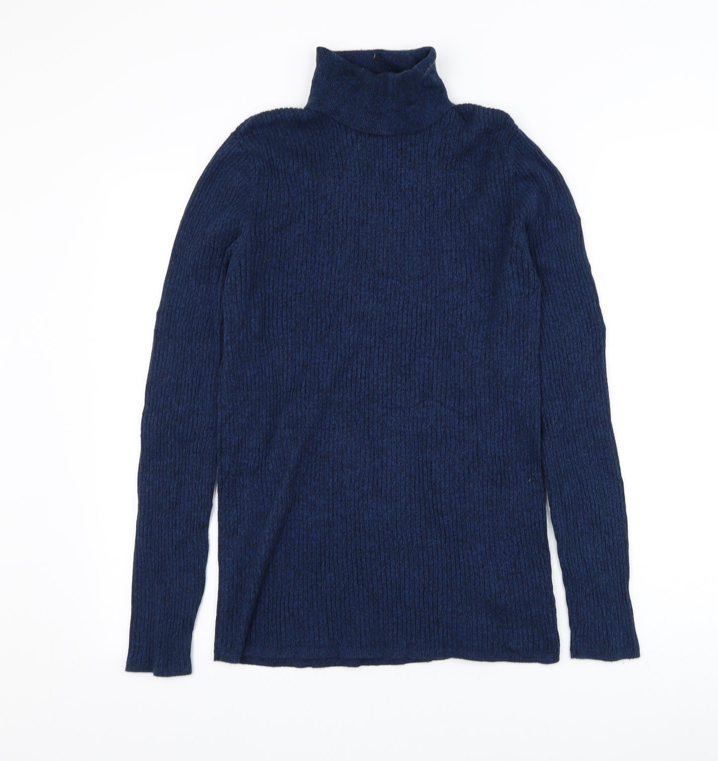 Topman Mens Blue Roll Neck Cotton Pullover Jumper Size L