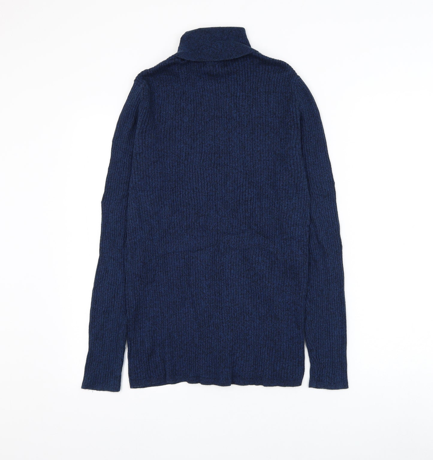 Topman Mens Blue Roll Neck Cotton Pullover Jumper Size L