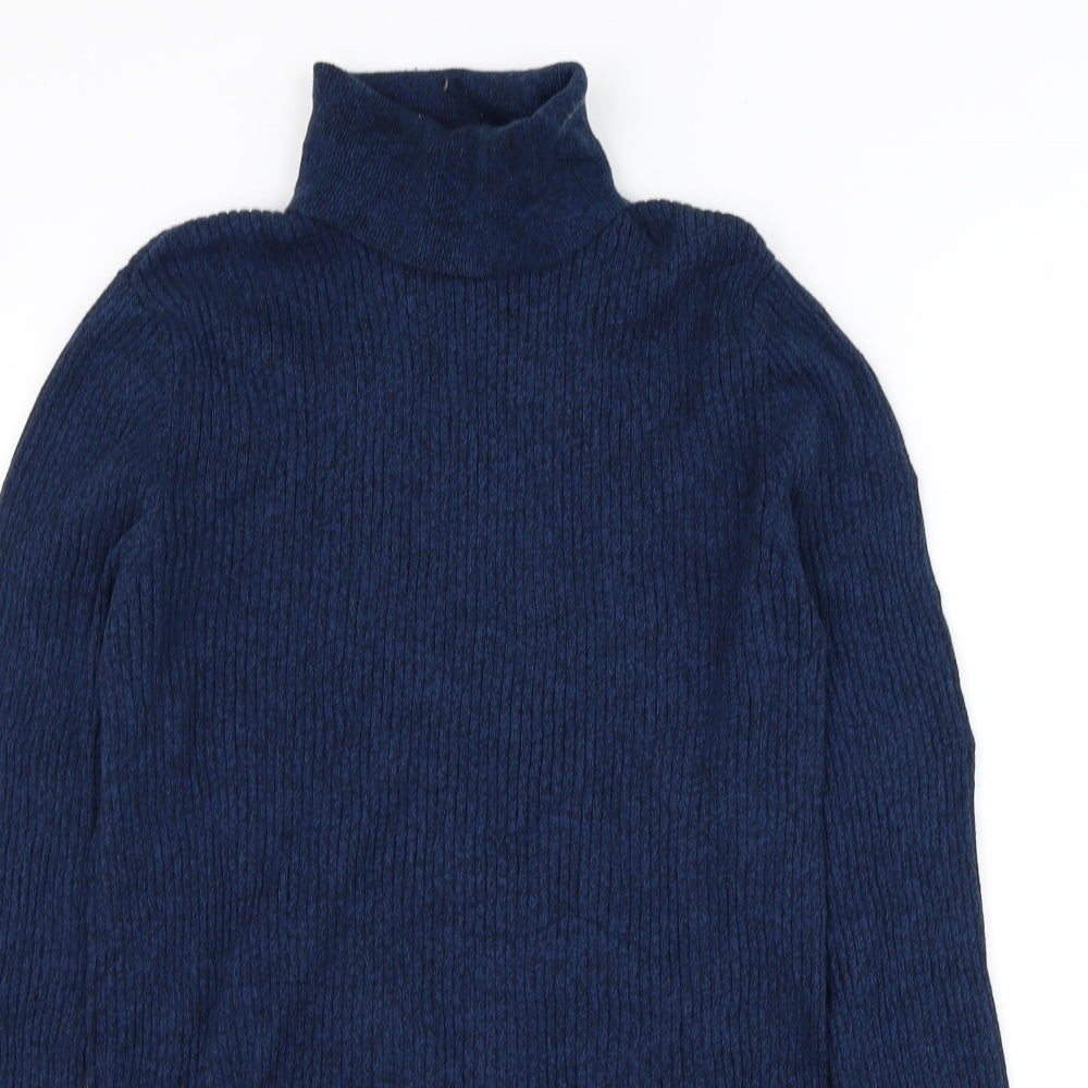 Topman Mens Blue Roll Neck Cotton Pullover Jumper Size L