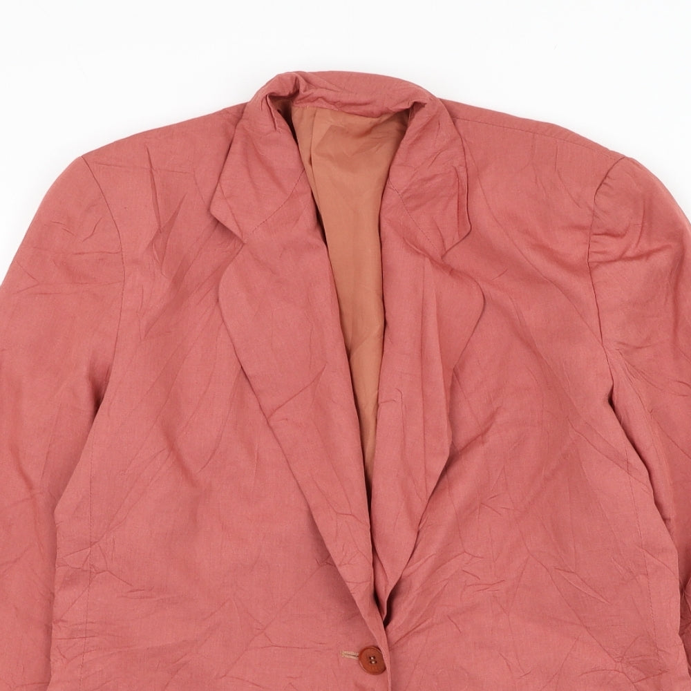 Preworn Womens Pink Jacket Blazer Size 10 Button