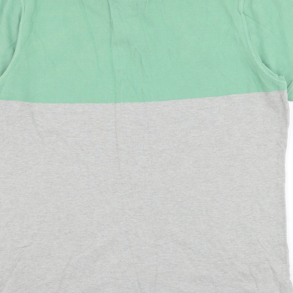 Crew Clothing Mens Grey Cotton Polo Size L Collared Button