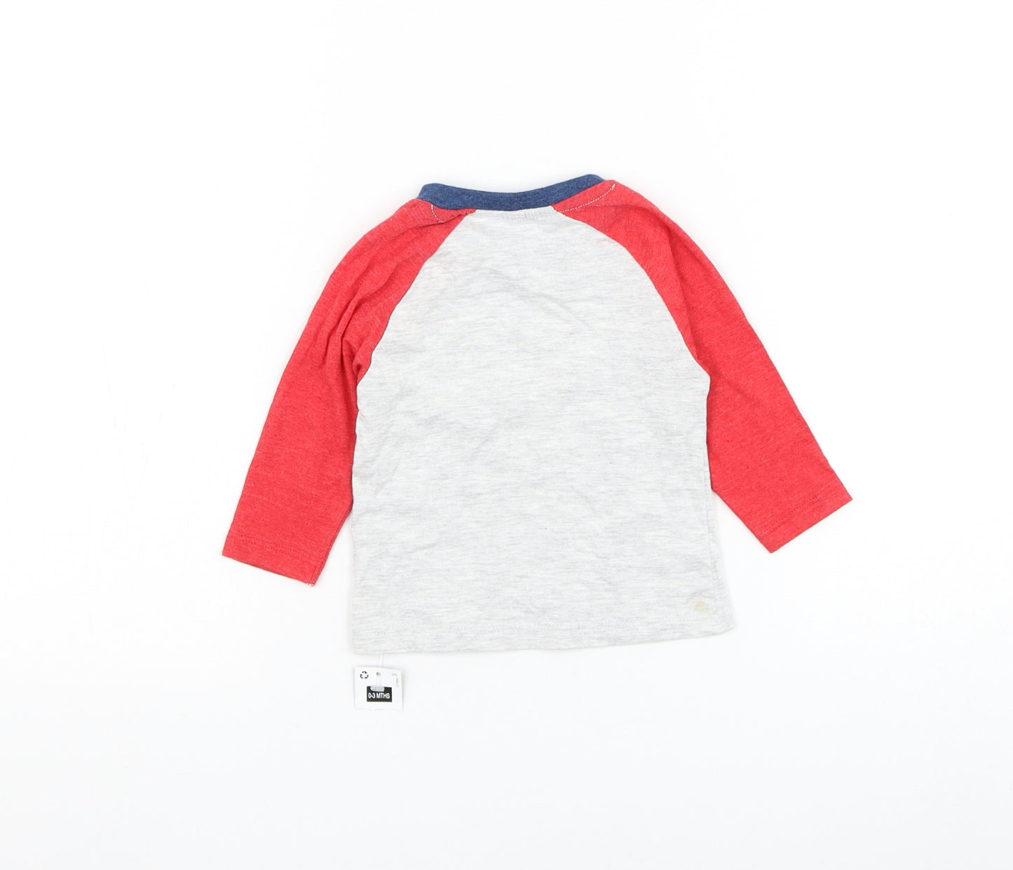 Dunnes Stores Boys Grey Cotton Basic T-Shirt Size 0-3 Months Round Neck Pullover - To The Rescue