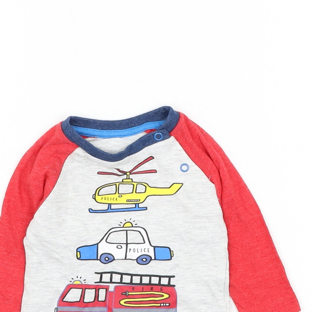 Dunnes Stores Boys Grey Cotton Basic T-Shirt Size 0-3 Months Round Neck Pullover - To The Rescue