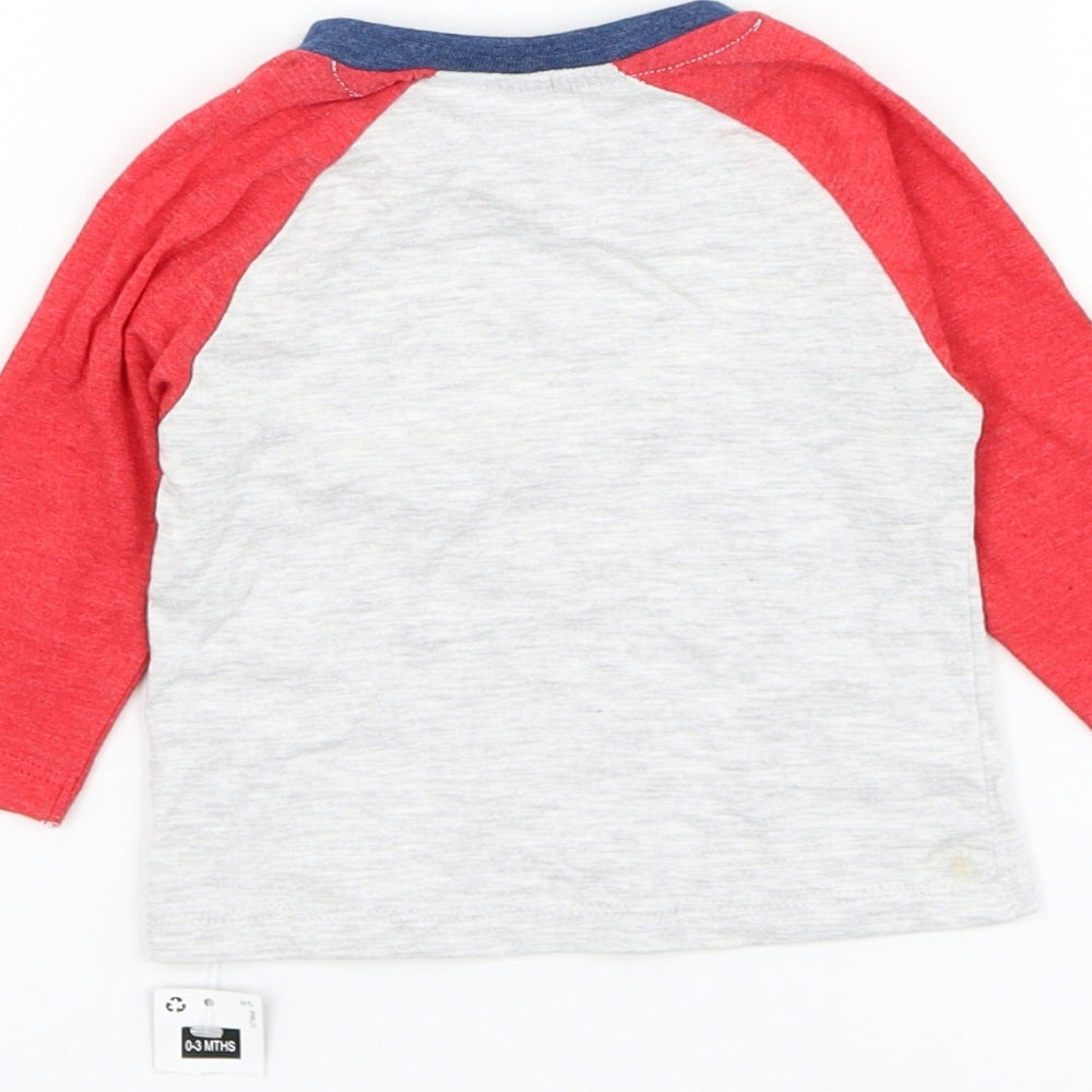 Dunnes Stores Boys Grey Cotton Basic T-Shirt Size 0-3 Months Round Neck Pullover - To The Rescue