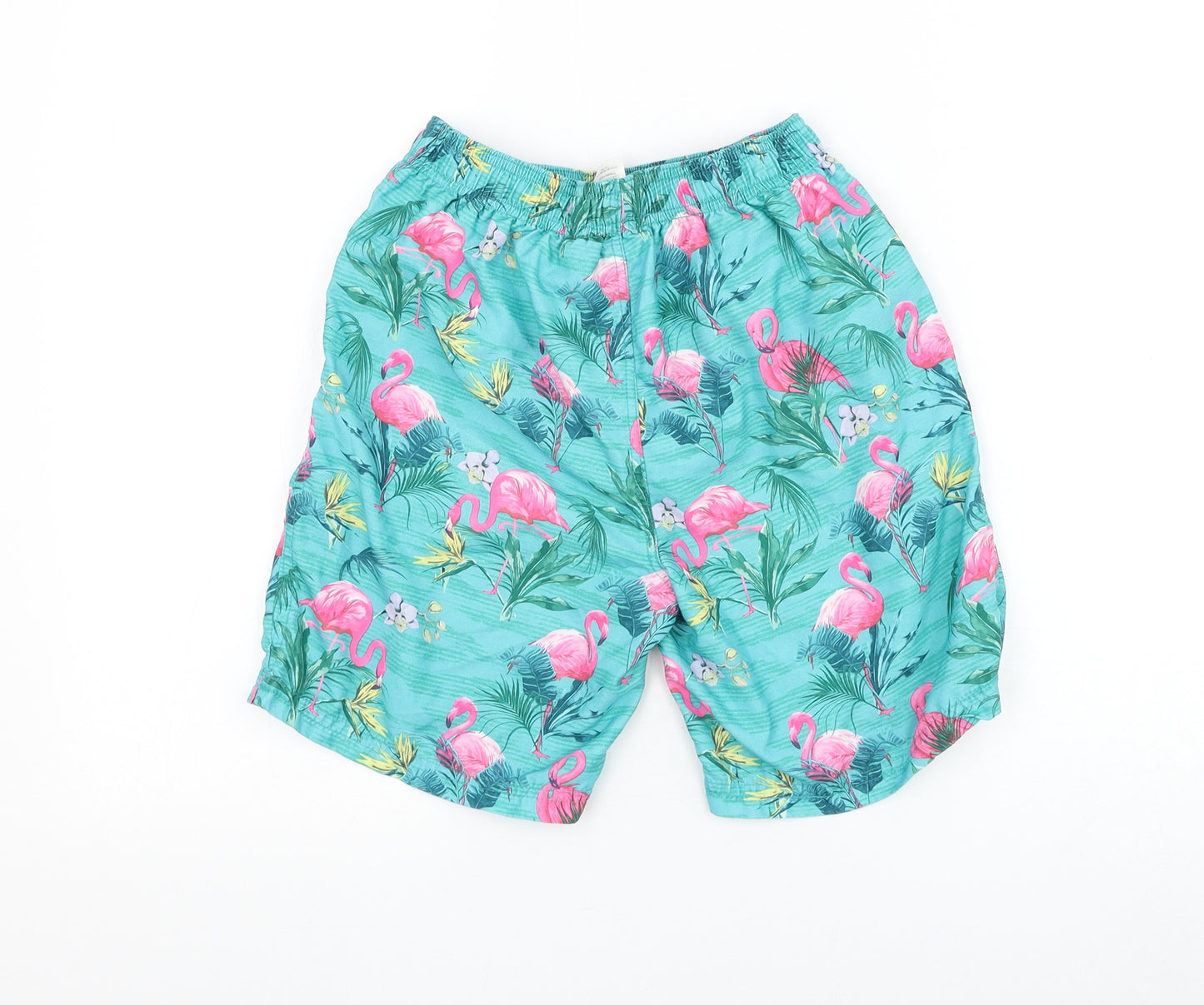 Matalan Boys Blue Geometric Polyester Sweat Shorts Size 10-11 Years Regular Drawstring - Flamingo Swim Shorts