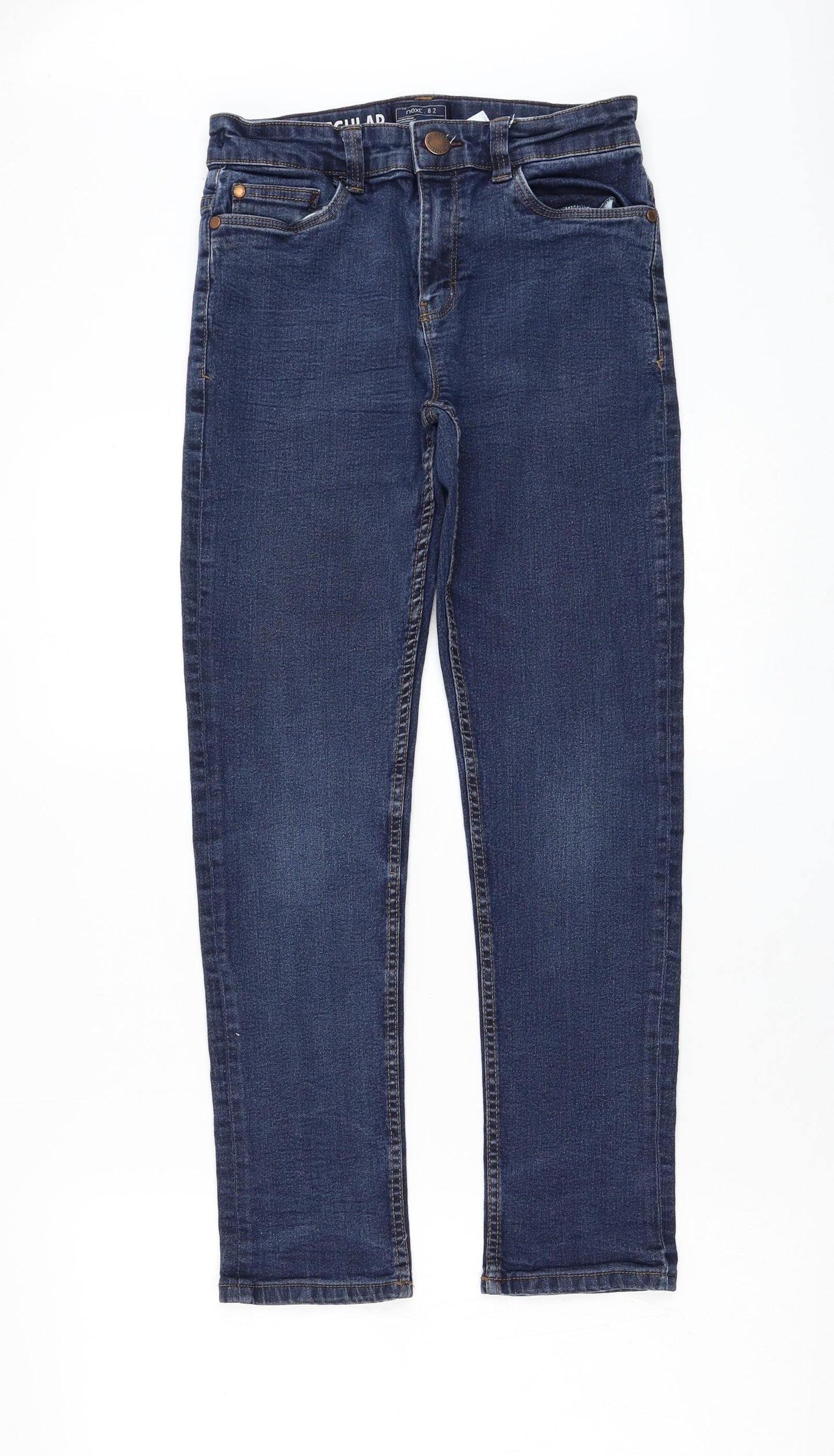 NEXT Boys Blue Cotton Skinny Jeans Size 12 Years Regular Zip