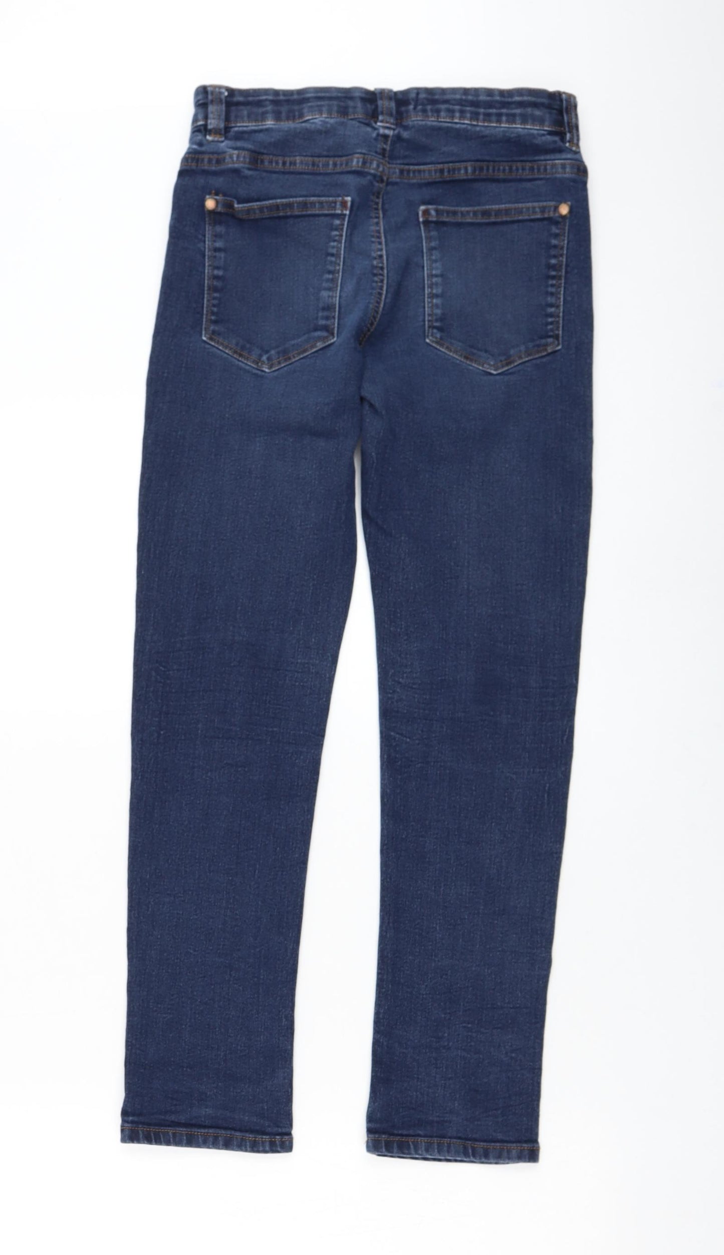 NEXT Boys Blue Cotton Skinny Jeans Size 12 Years Regular Zip