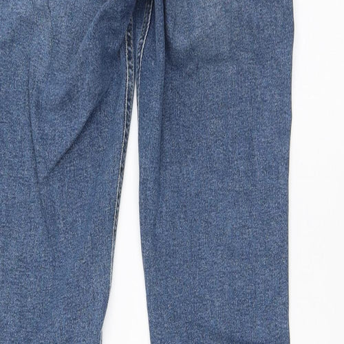 Topshop Womens Blue Cotton Flared Jeans Size 26 in L32 in Regular Button