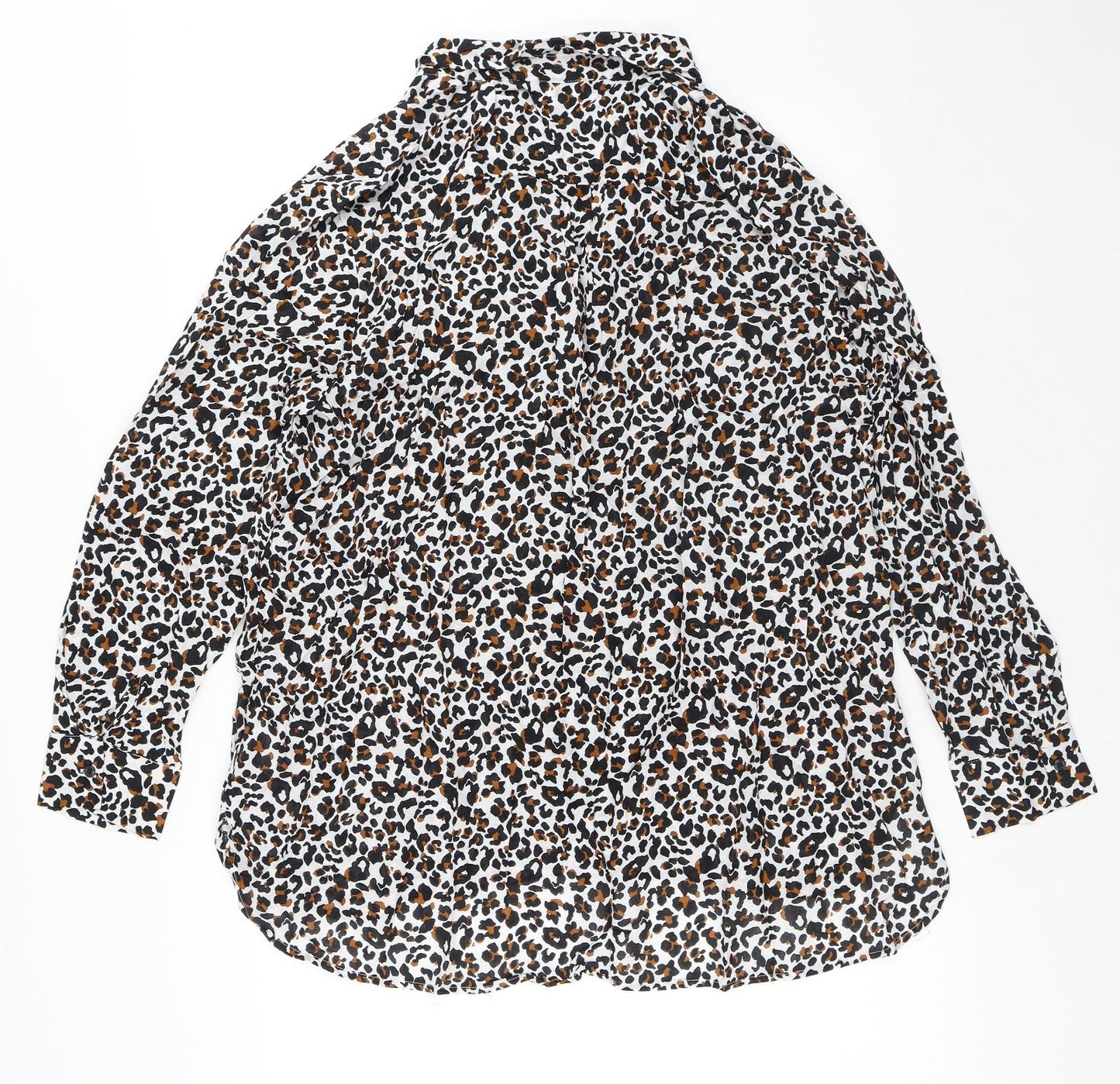 NEXT Womens Multicoloured Animal Print Modal Basic Button-Up Size 20 Collared - Leopard Print