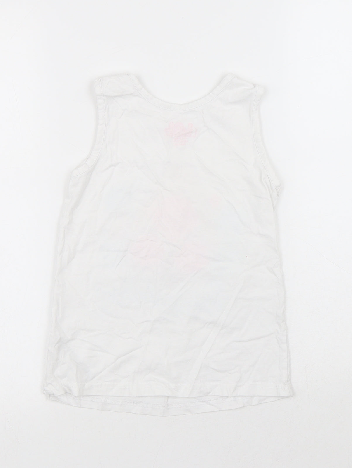 LOL Surpise Girls White Polyester Jersey Tank Size 8-9 Years Round Neck - Fun in the sun