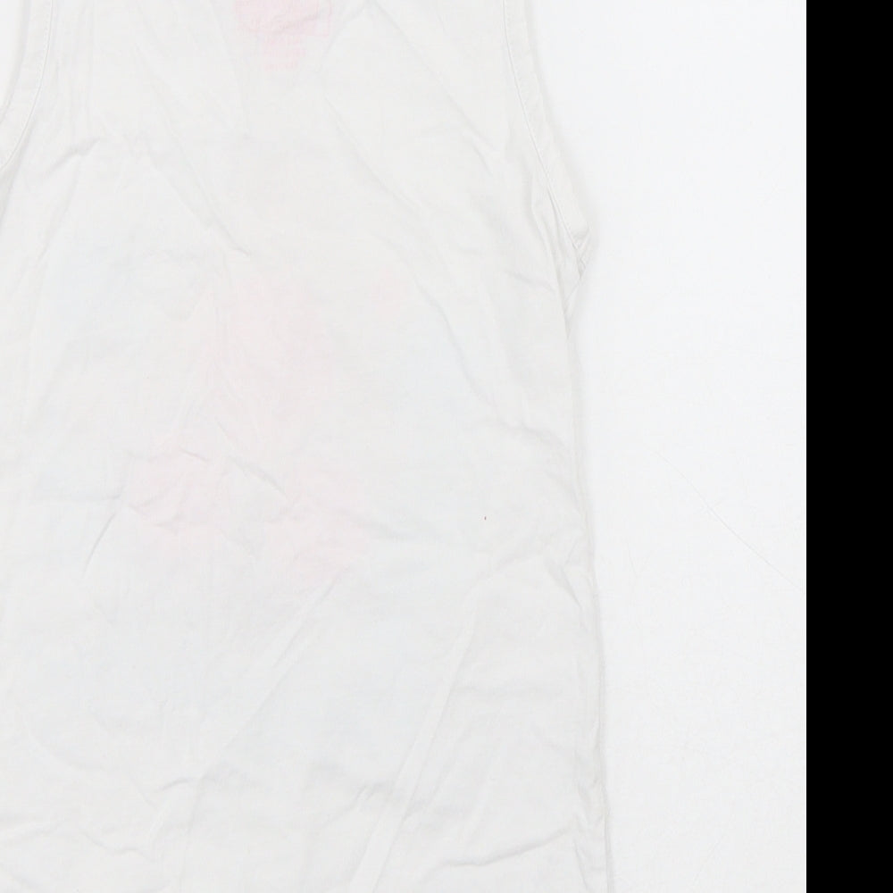 LOL Surpise Girls White Polyester Jersey Tank Size 8-9 Years Round Neck - Fun in the sun