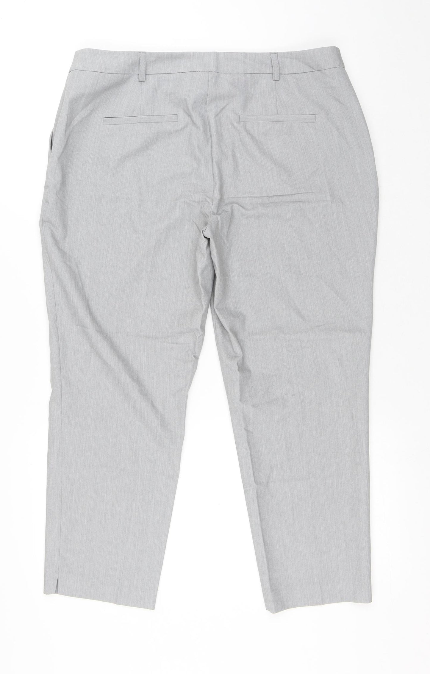 Dorothy Perkins Womens Grey Polyester Trousers Size 14 L24 in Regular Hook & Loop - Cropped