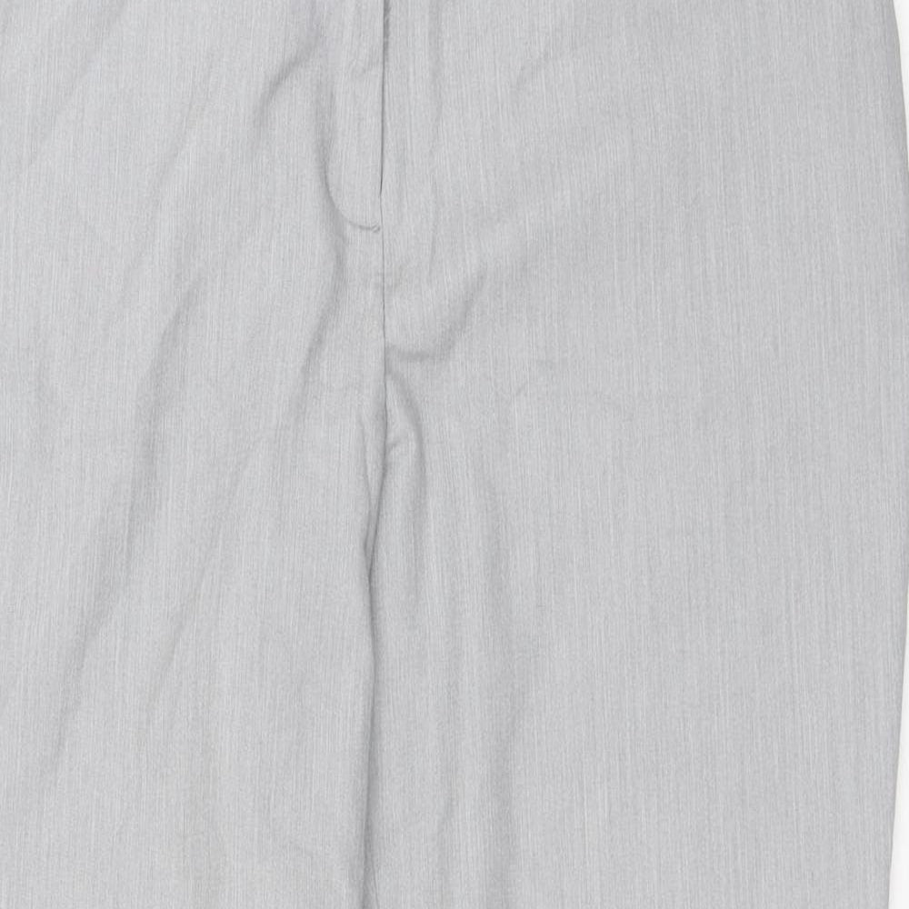 Dorothy Perkins Womens Grey Polyester Trousers Size 14 L24 in Regular Hook & Loop - Cropped