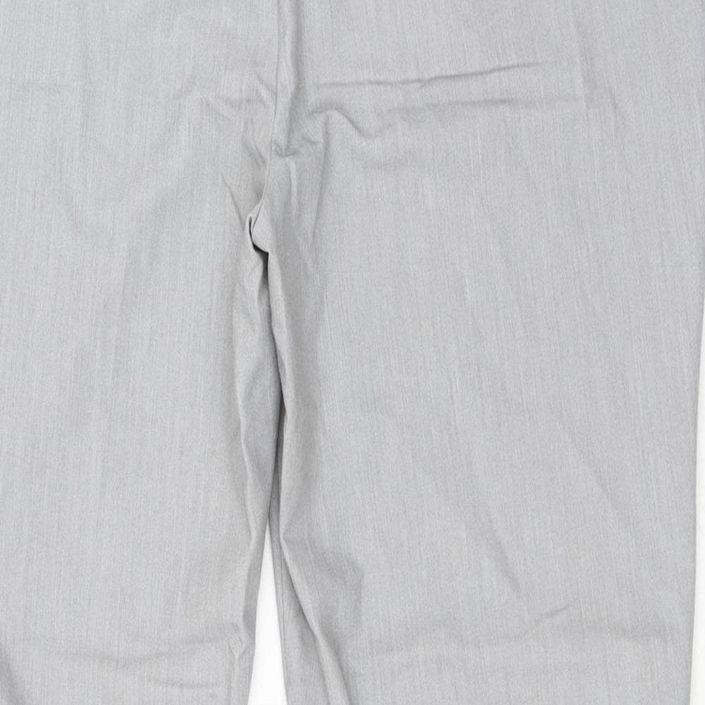 Dorothy Perkins Womens Grey Polyester Trousers Size 14 L24 in Regular Hook & Loop - Cropped