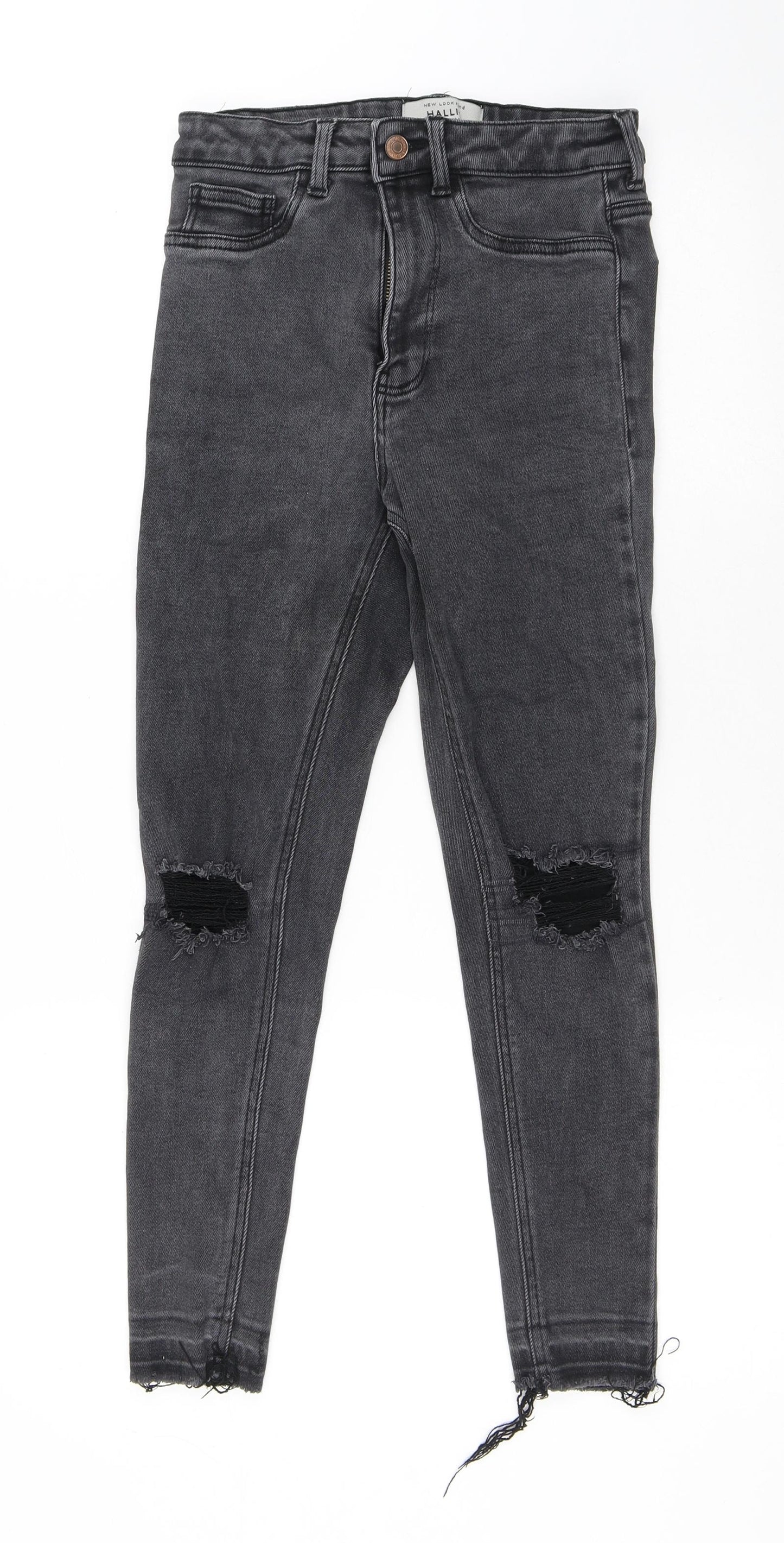 New Look Womens Black Cotton Skinny Jeans Size 10 L24 in Regular Button