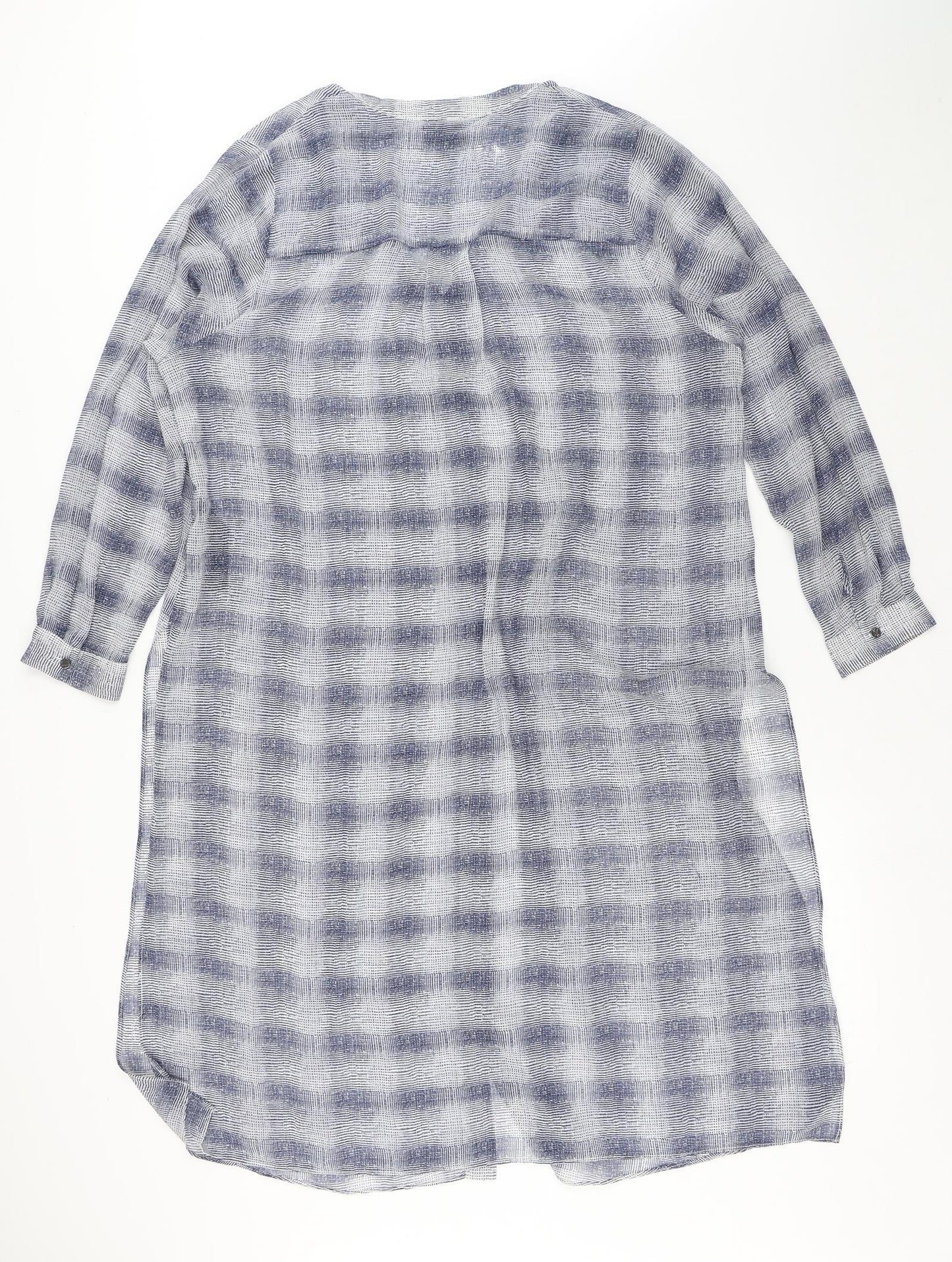 Live Unlimited Womens Multicoloured Plaid Polyester Basic Button-Up Size 20 V-Neck - Longline