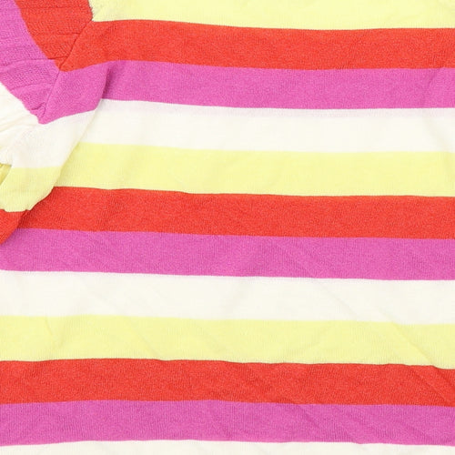 Gallery Womens Multicoloured Striped Viscose Basic T-Shirt Size S Round Neck