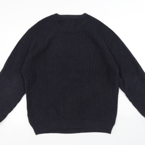 Dunnes Stores Mens Blue Round Neck Acrylic Pullover Jumper Size XL