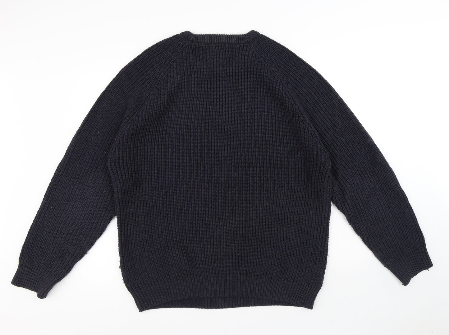 Dunnes Stores Mens Blue Round Neck Acrylic Pullover Jumper Size XL