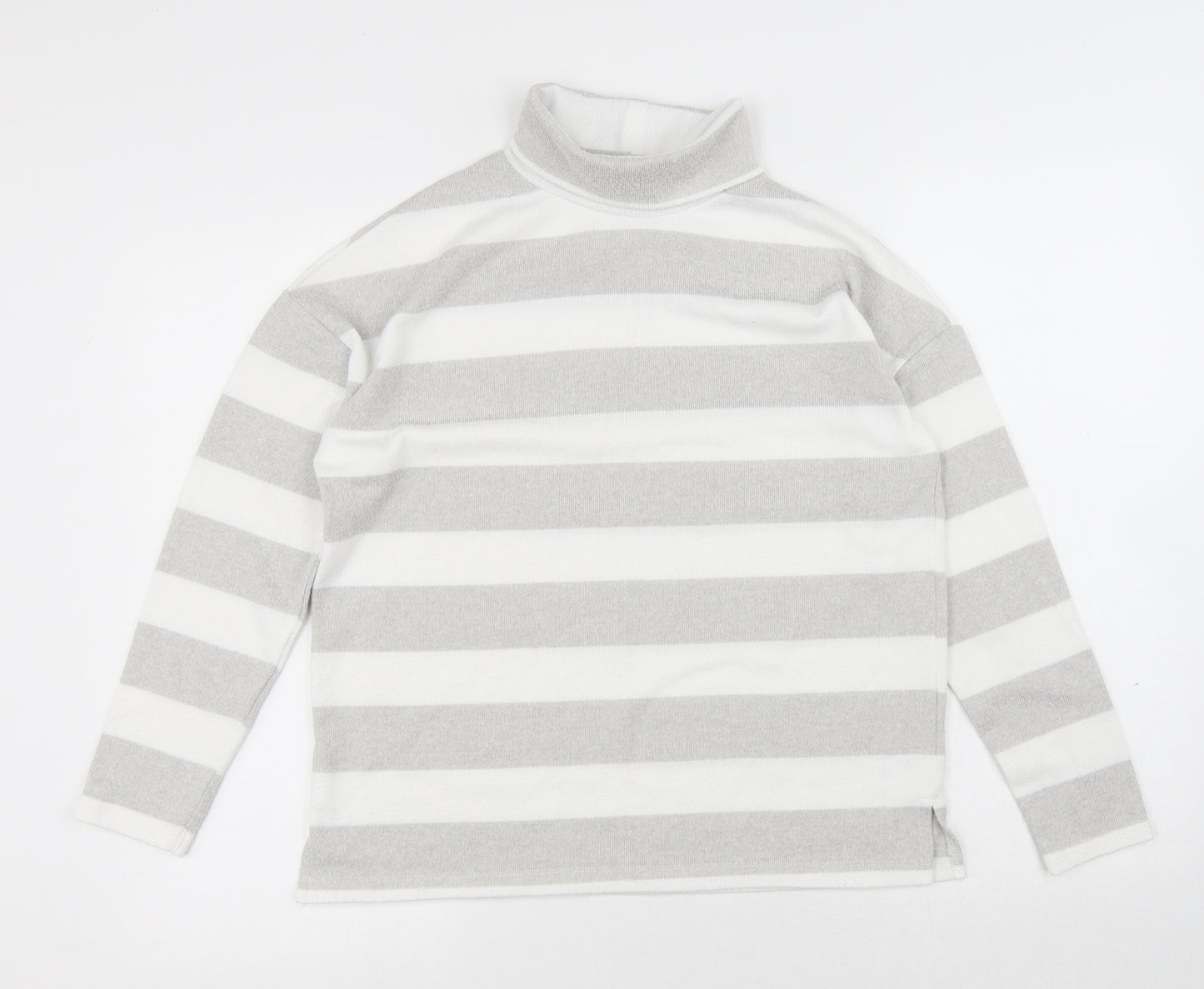 TU Womens Multicoloured Roll Neck Striped Polyester Pullover Jumper Size 10