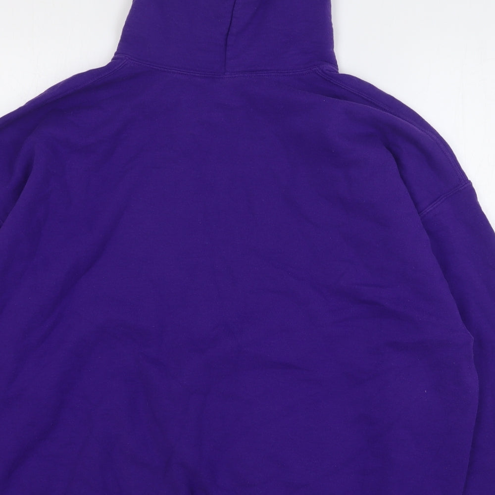 Gildan Womens Purple Cotton Pullover Hoodie Size 2XL Pullover