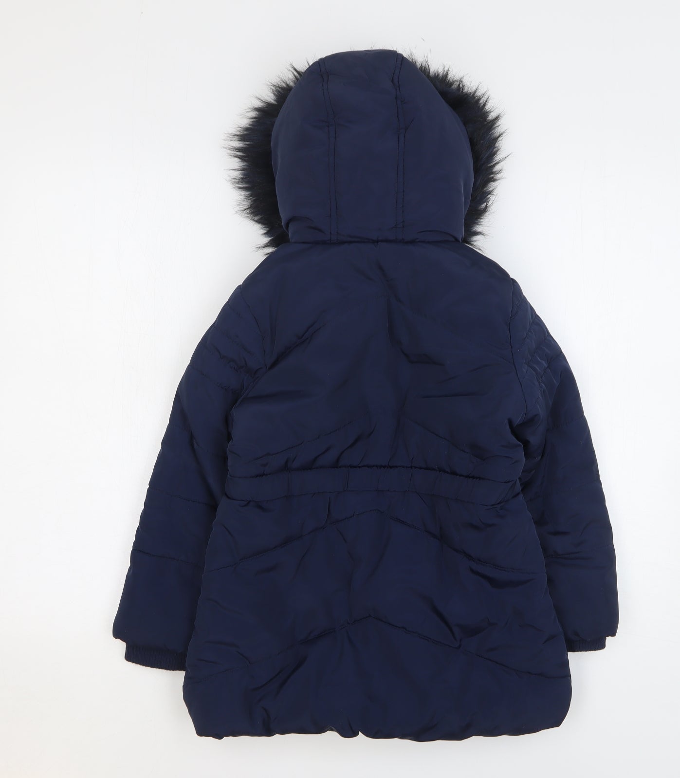 TU Girls Blue Parka Coat Size 5-6 Years Zip