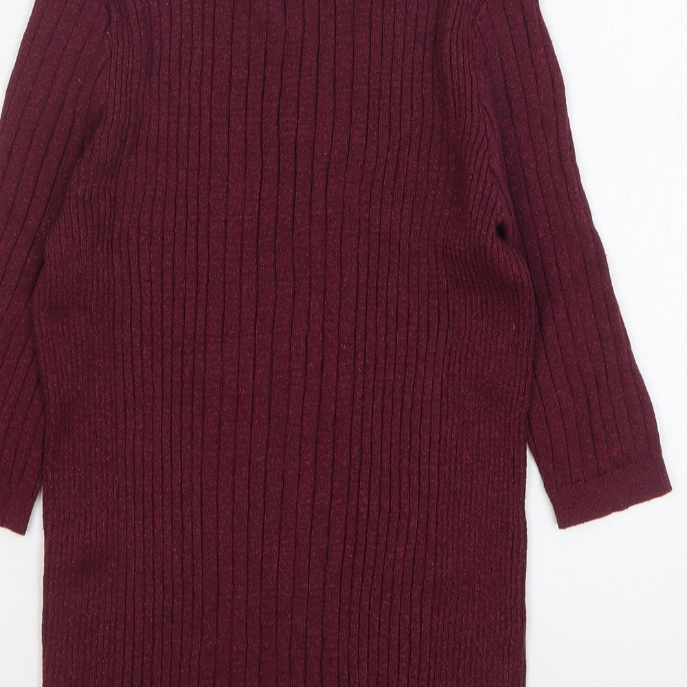 Atmosphere Womens Purple High Neck Viscose Pullover Jumper Size 14