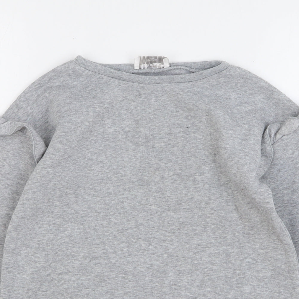 Jeff&Co Girls Grey Polyester Pullover Sweatshirt Size 11-12 Years Pullover