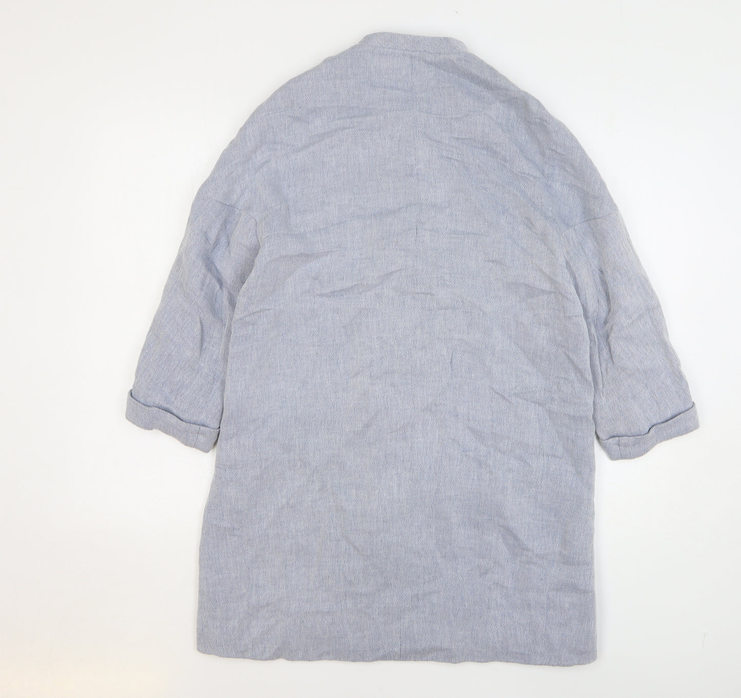 Zara Womens Blue Overcoat Coat Size XS Button