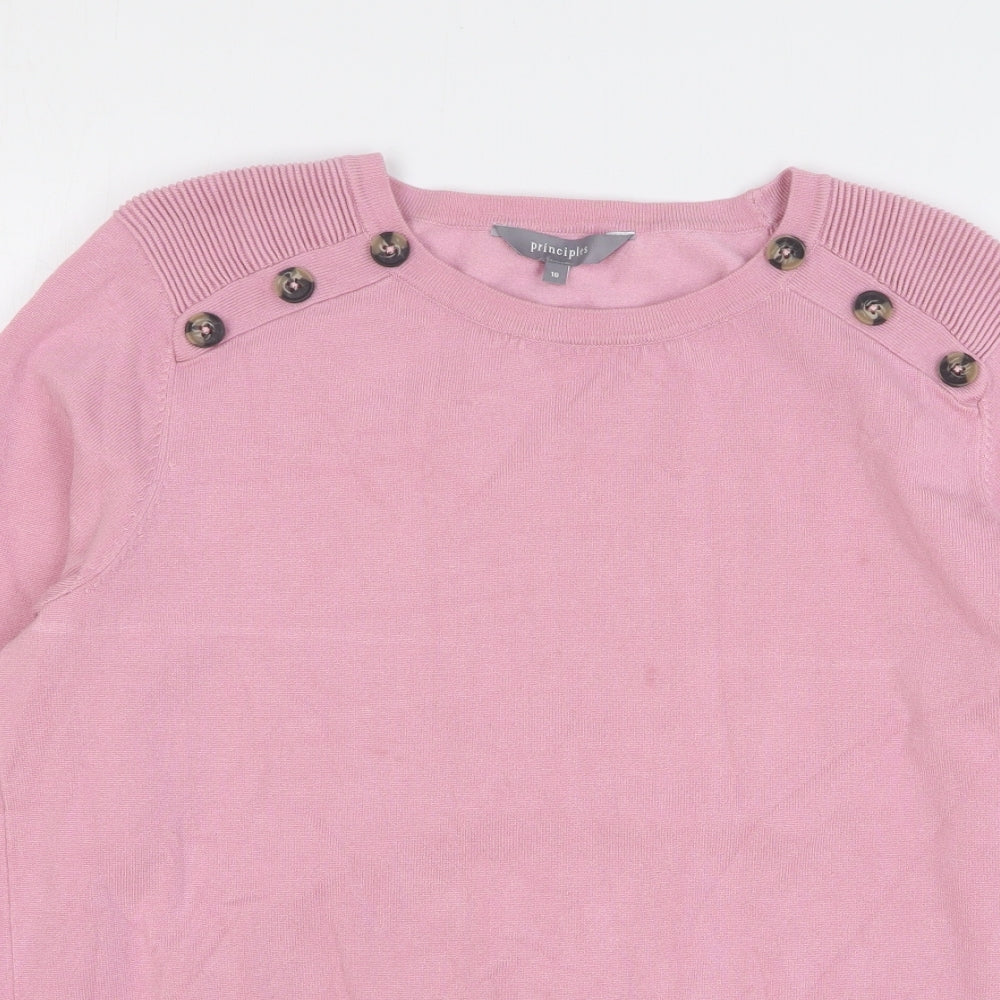 Principles Womens Pink Round Neck Viscose Pullover Jumper Size 18