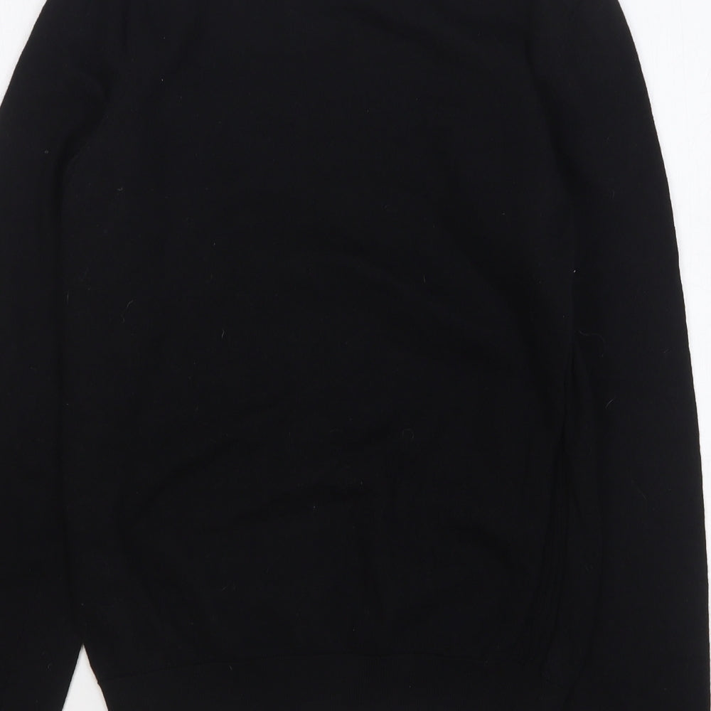 HUGO BOSS Womens Black Round Neck Wool Pullover Jumper Size S
