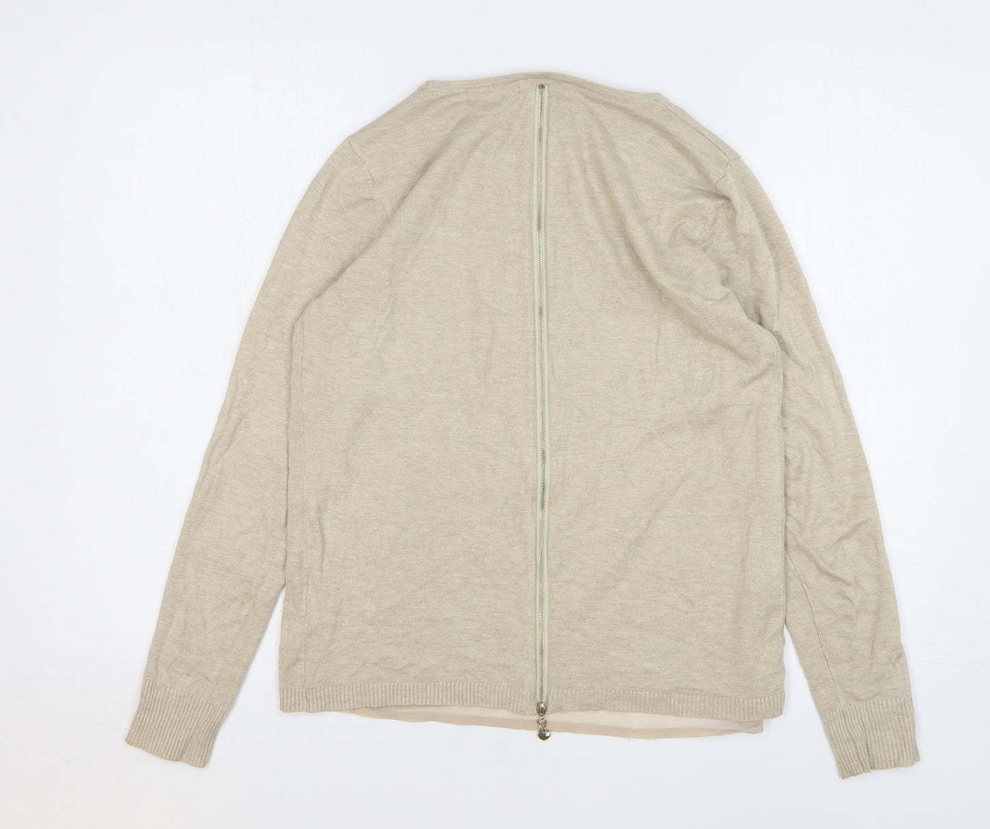 Millenium Womens Beige Round Neck Viscose Pullover Jumper One Size