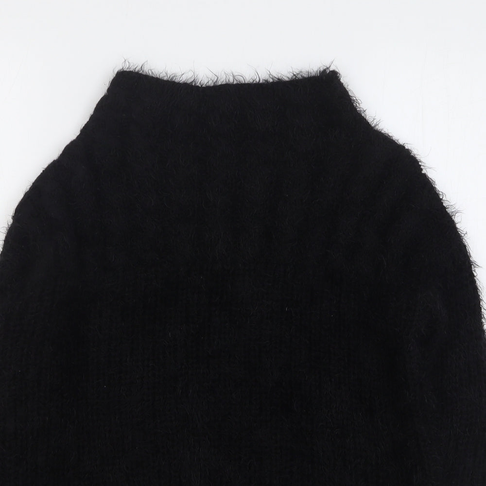 NEXT Womens Black High Neck Acrylic Pullover Jumper Size 8