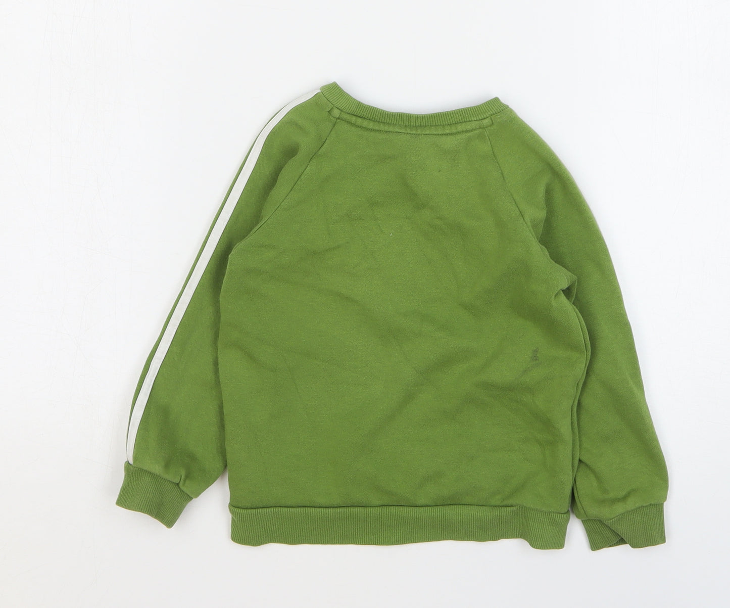 adidas Boys Green Cotton Pullover Sweatshirt Size 2-3 Years Pullover