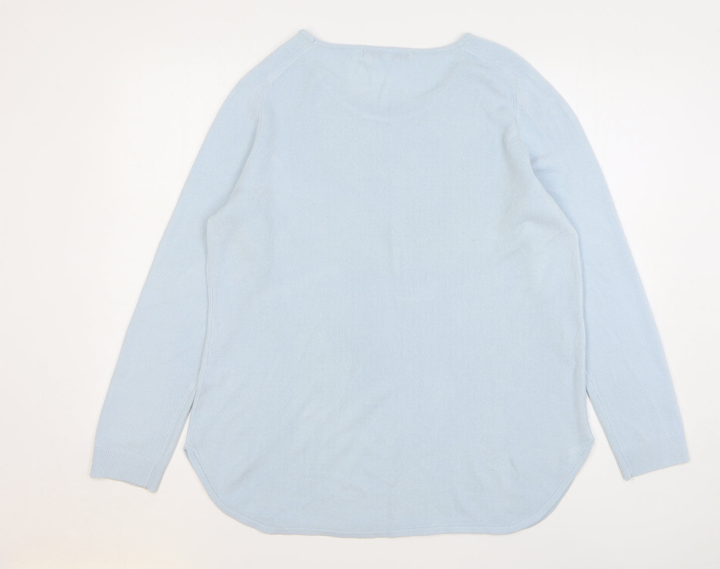 Vida Vi Womens Blue Round Neck Acrylic Pullover Jumper Size XL