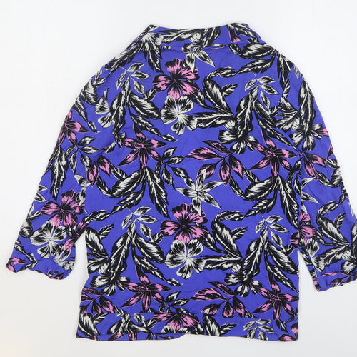 New Look Womens Multicoloured Floral Viscose Jacket Blazer Size 14