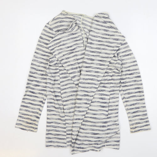 George Womens Beige V-Neck Striped Cotton Cardigan Jumper Size 12