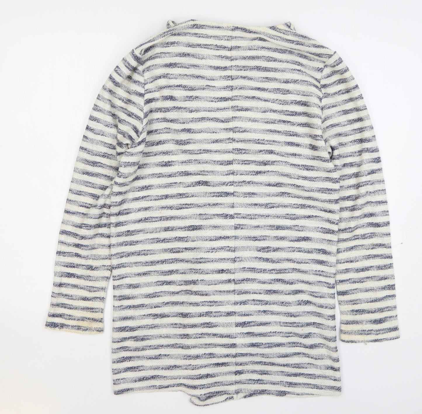 George Womens Beige V-Neck Striped Cotton Cardigan Jumper Size 12