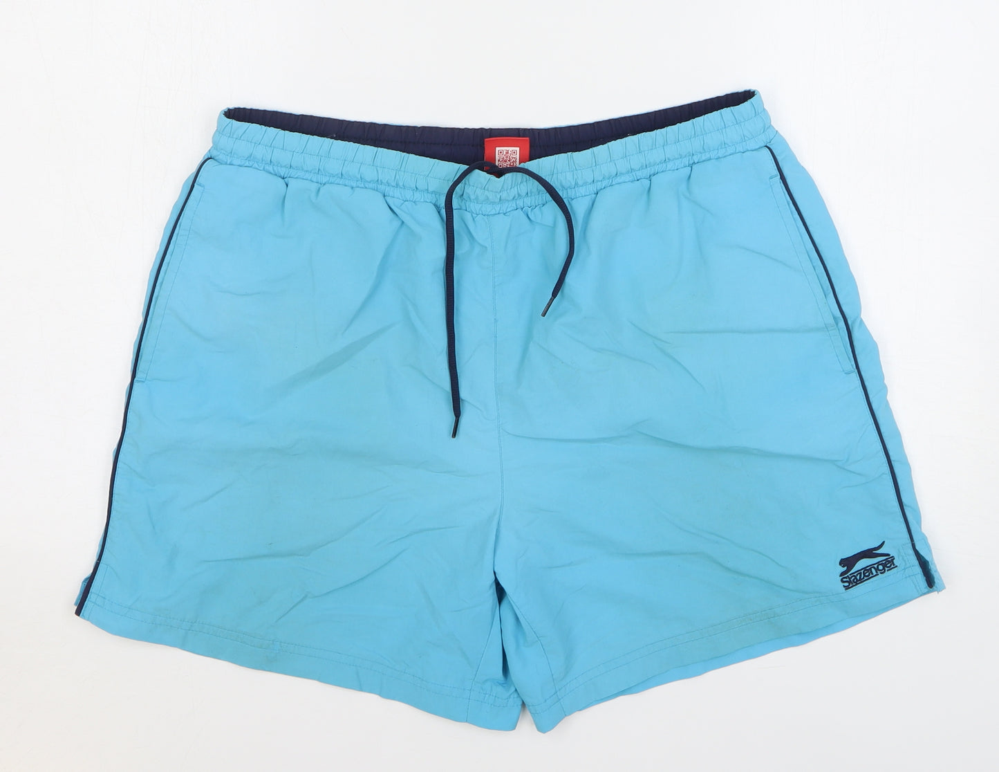 Slazenger Mens Blue Polyester Bermuda Shorts Size M L7 in Regular Drawstring - Swim Shorts