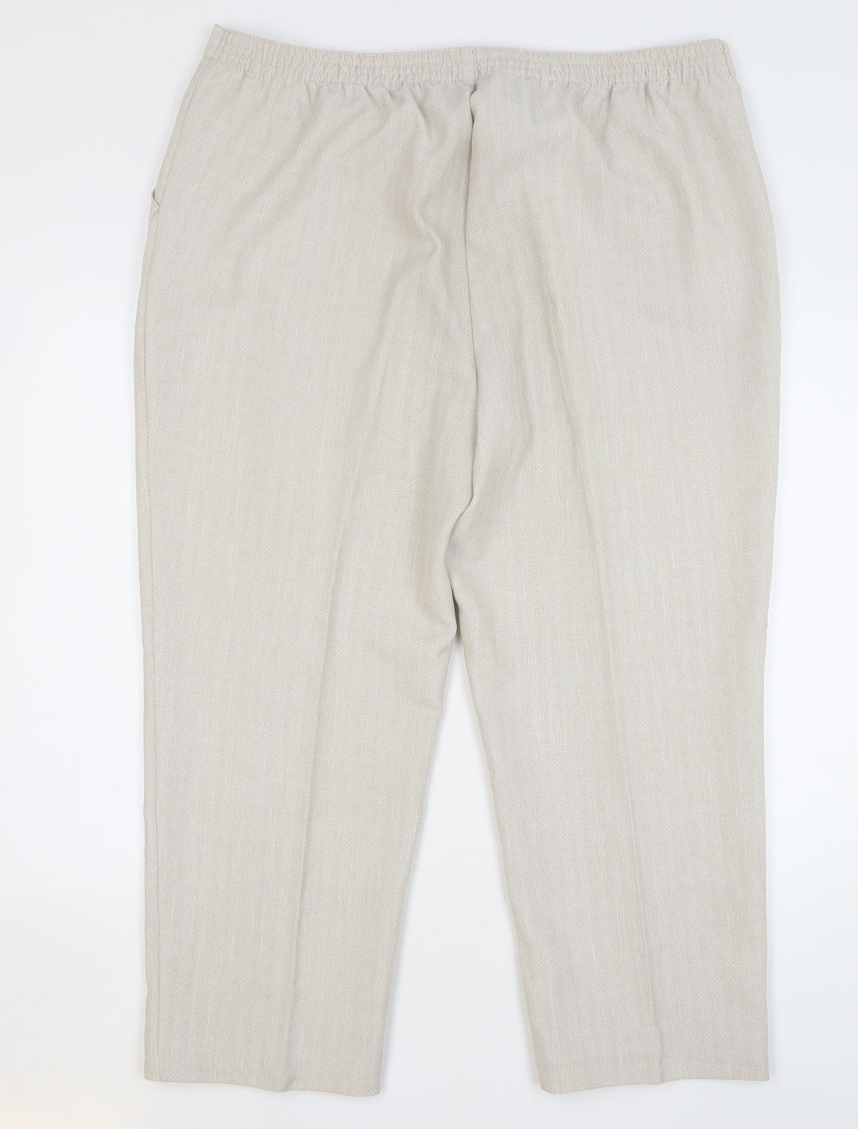 Marks and Spencer Womens Beige Polyester Trousers Size 20 L26 in Regular