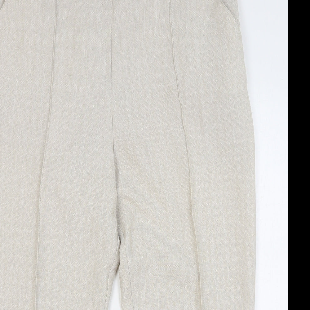Marks and Spencer Womens Beige Polyester Trousers Size 20 L26 in Regular