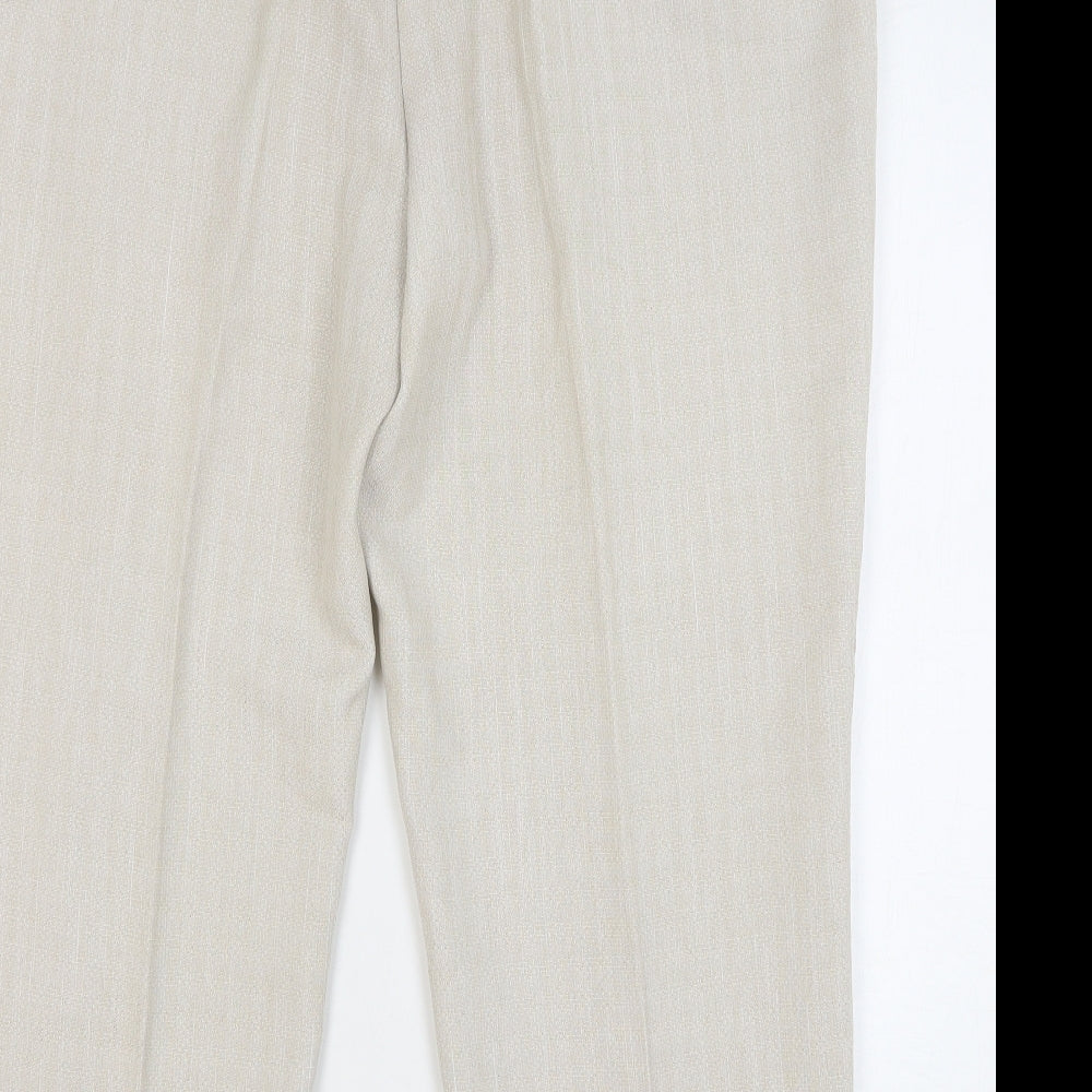 Marks and Spencer Womens Beige Polyester Trousers Size 20 L26 in Regular