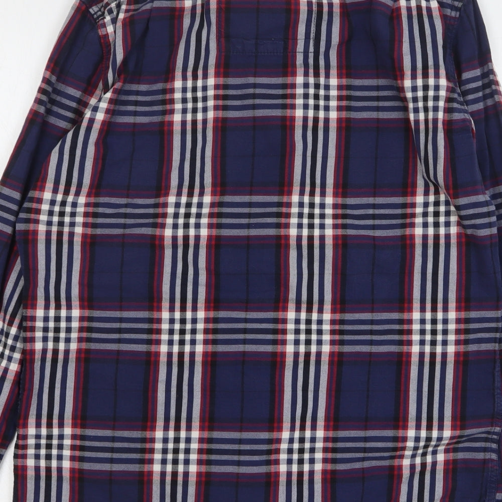 Superdry Mens Multicoloured Plaid Cotton Button-Up Size L Collared Button